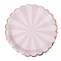 Toot Sweet Dusty Pink Striped Small Plate