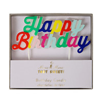 MeriMeri Multi Coloured Happy Birthday Candle